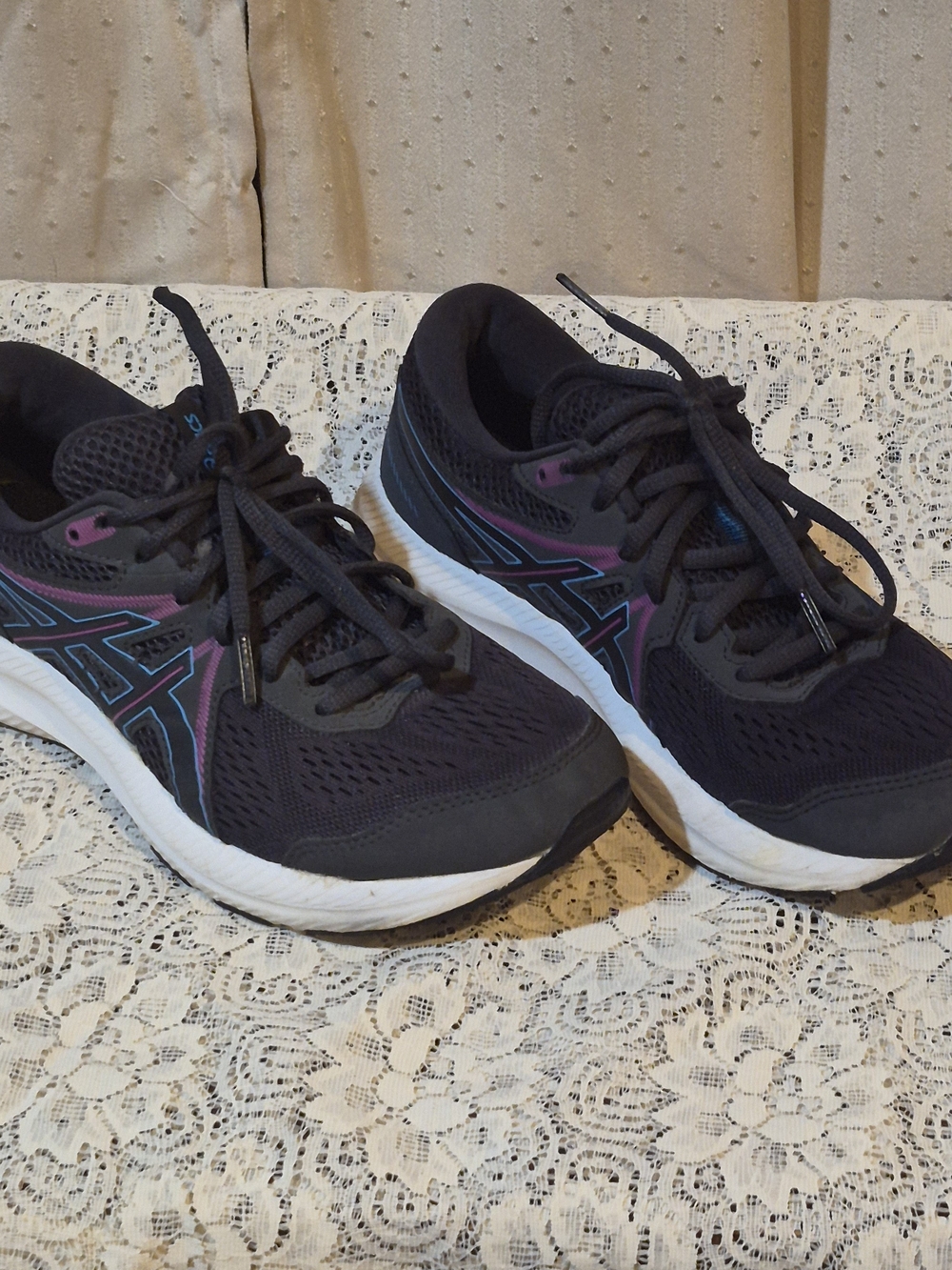 ASICS GEL-Contend 7 Women's Running Shoes Size 8.5 Black Purple